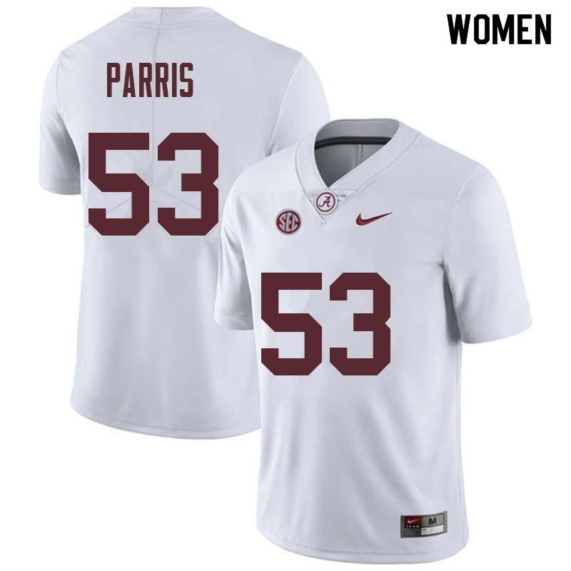 Alabama Crimson Tide Women's Ryan Parris #53 White NCAA Nike Authentic Stitched College Football Jersey KB16Q68BJ